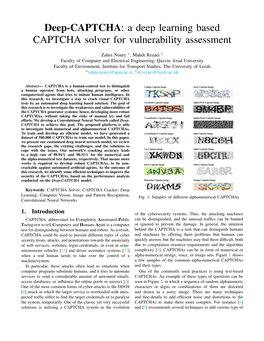 A Deep Learning Based CAPTCHA Solver for Vulnerability Assessment