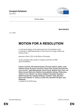 En En Motion for a Resolution