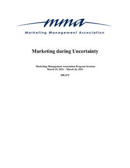 Marketing During Uncertainty