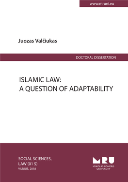 Islamic Law: a Question of Adaptability