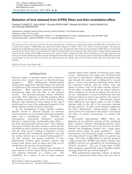 Detection of Ions Released from S-PRG Fillers and Their Modulation Effect