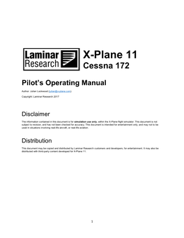 X-Plane 11 Cessna 172 Pilot's Operating Manual