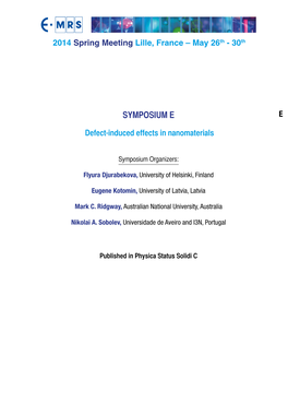 Symposium E E