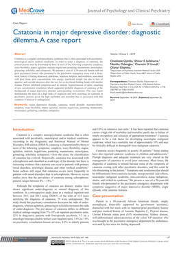 Catatonia in Major Depressive Disorder: Diagnostic Dilemma