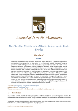 The Christian Marathoner: Athletic References in Paul's Epistles