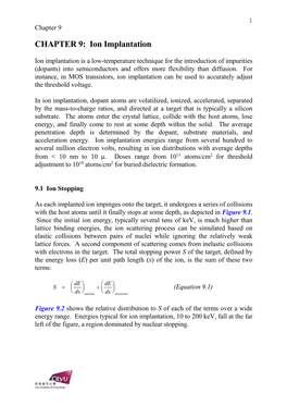 CHAPTER 9: Ion Implantation