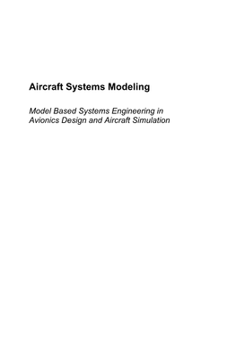 Aircraft Systems Modeling