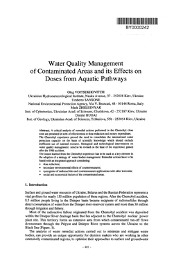 Water Quality Management of Contaminated Areas and Its Effects on Doses from Aquatic Pathways