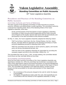 Procedures and Practices of the Standing Committee on Public Accounts