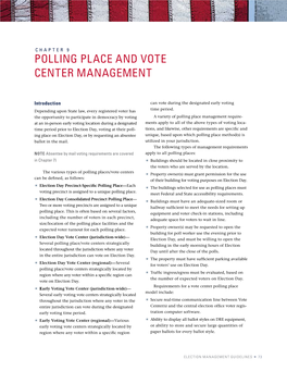 Polling Place and Vote Center Management