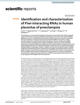 Identification and Characterization of Piwi-Interacting Rnas in Human