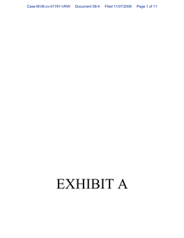 EXHIBIT a Case M:06-Cv-01791-VRW Document 58-4 Filed 11/07/2006 Page 2 of 11
