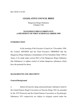 Legislative Council Brief