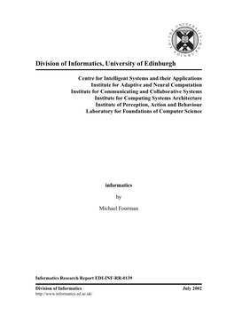 Division of Informatics, University of Edinburgh