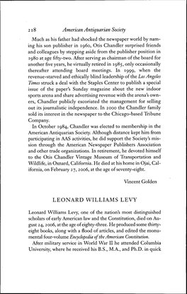 Leonard Williams Levy