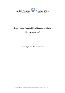 United Nations Nations Unies MISSION in LIBERIA MISSION AU LIBERIA