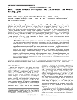 Snake Venom Proteins: Development Into Antimicrobial and Wound Healing Agents