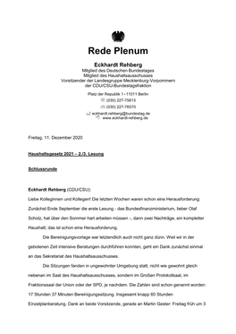 201211 Rede HH2021 Schlussrunde