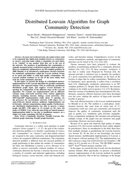 Distributed Louvain Algorithm for Graph Community Detection