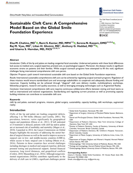 Sustainable Cleft Care