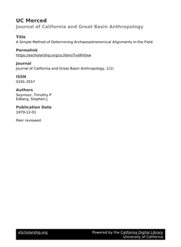 A Simple Method of Determining Archaeoastronomical Alignments in the Field