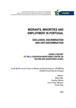Migrants, Minorities and Employment in Portugal