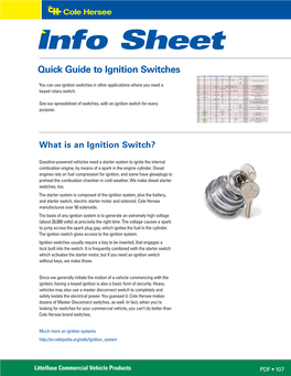 Ignition Switch Quick Guide