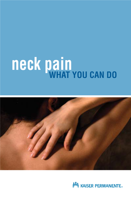 Neck Pain WHAT YOU CAN DO