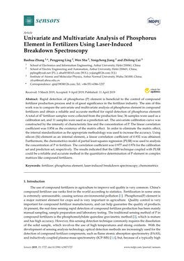 Univariate and Multivariate Analysis of Phosphorus Element in Fertilizers Using Laser-Induced Breakdown Spectroscopy