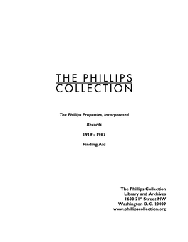 Guide to the Record of the Phillips Properties