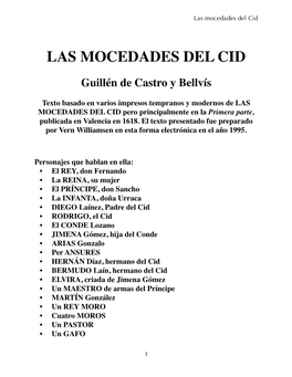 Las Mocedades Del Cid