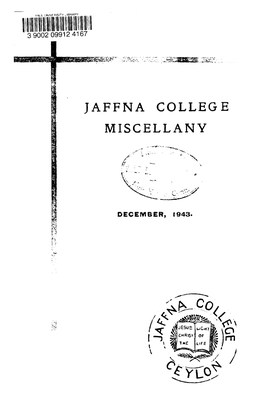 Jaffna College Miscellany