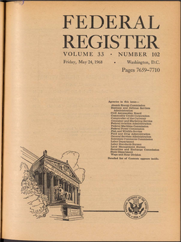 Federal Register Volume 33 • Number 102