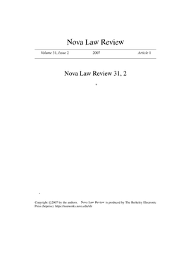 Nova Law Review 31, 2