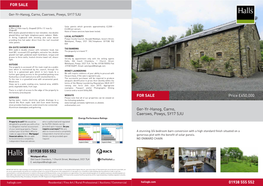 Price £450,000 Ger-Yr-Hanog, Carno, Caersws, Powys, SY17 5JU 01938