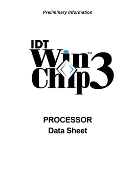 IDT Winchip 3 Processor Data Sheet