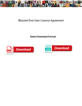 Blizzard End User Licence Agreement