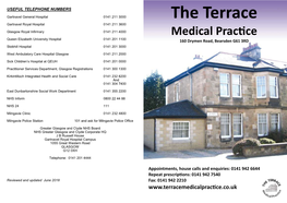 The Terrace Medical Practice We Can Do Better to Improve Our Service, Please Contact the Practice Manager