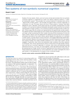 Two Systems of Non-Symbolic Numerical Cognition