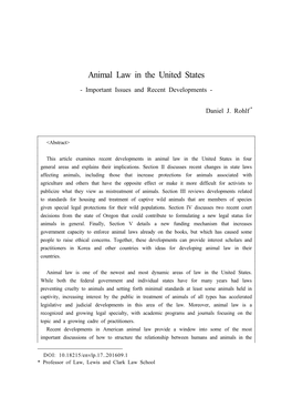 Animal Law in the United States