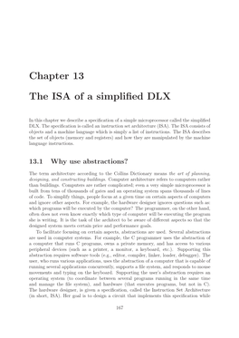 Chapter 13 the ISA of a Simplified