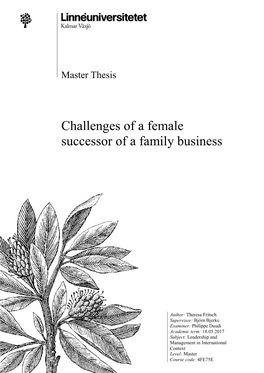 Challenges of a Female Successor of a Family Business