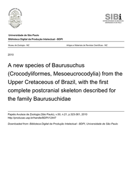 A New Species of Baurusuchus (Crocodyliformes