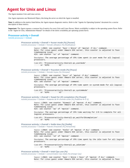 Agent for Unix and Linux the Agent Monitors Unix and Linux Servers