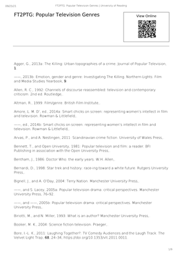 Popular Television Genres | University of Reading