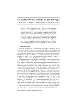 Conservative Extensions in Modal Logic S