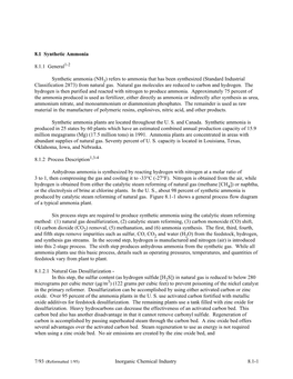 (NH ) Refers to Ammonia That Has Been Synthesized (Standard Industrial