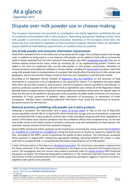 Dispute Over Milk Powder Use in Cheese Making