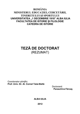 Teză De Doctorat (Rezumat)