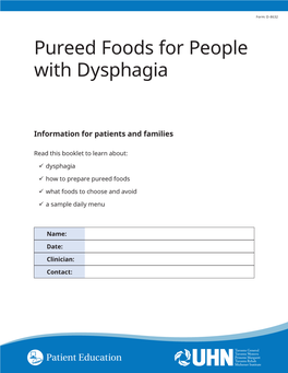 Pureed Foods for People with Dysphagia